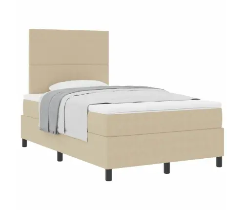 Kastītes Gulta Ar Matraci Gaiši Pelēka 120X200 Cm Zīda Audums Vidaxl