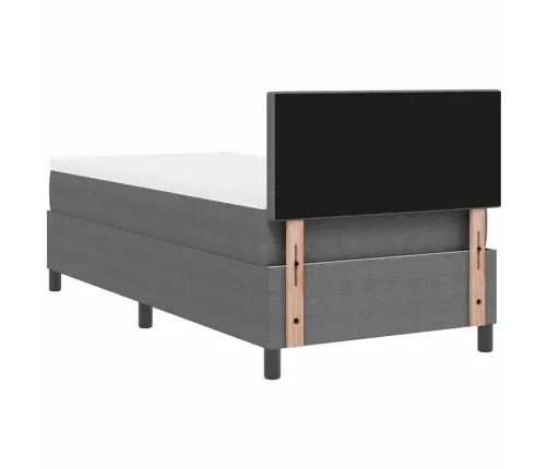 Kastspringa Gulta Ar Matraci & Led Gaismu Gaiši Pelēkā Korduroja Audumā 80X200 Cm Vidaxl