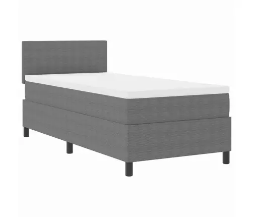 Kastītes Atsperu Gulta Gaiši Pelēks Un Balts 193 X 90 X 88 Cm Vidaxl