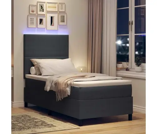 Led Čiužinio Lova Tamsiai Pilka Ir Balta 100 X 200 Cm