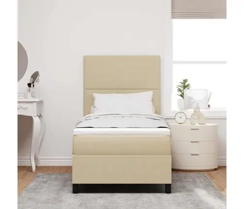 Gultas Rāmis Ar Matraci Un Led Gaismu Zaļgani Pelēks 100X200 Cm Corduroy Audums Vidaxl