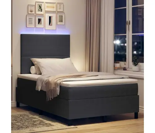 Led Čiužinio Lova Tamsiai Pilka Ir Balta 120 X 200 Cm