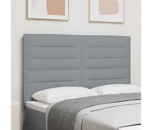 Galvgalis Ar Galvas Klāju Gaiši Pelēks 144 Cm Mākslīgā Āda Vidaxl