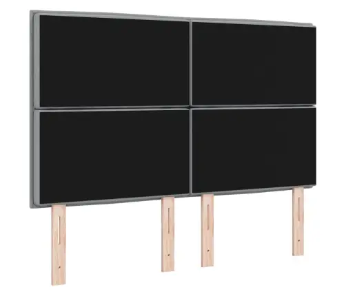 Galvgalis Ar Galvas Klāju Gaiši Pelēks 144 Cm Mākslīgā Āda Vidaxl