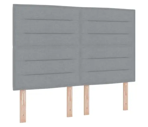 Galvgalis Ar Galvas Klāju Gaiši Pelēks 144 Cm Mākslīgā Āda Vidaxl