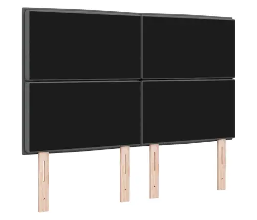 Galvgalis Ar Galvas Klāju Tumši Pelēks 144 Cm Mākslīgā Āda Vidaxl