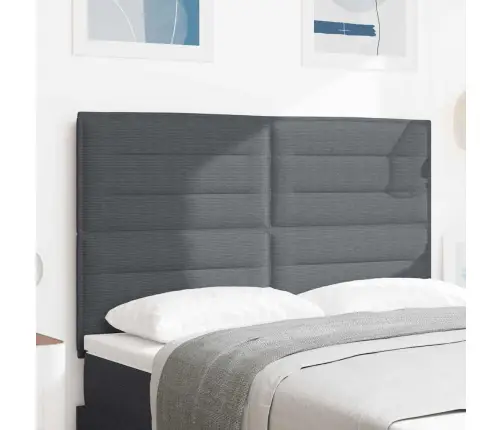 Galvūgalis Su Galvūgalio Tamsiai Pilka 144 Cm Dirbtinė Oda