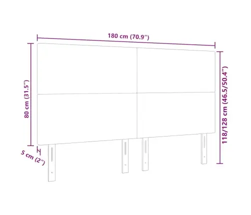Galvgalis Ar Galvas Klāju Krēmkrāsa 180 Cm Mākslīgā Āda Vidaxl