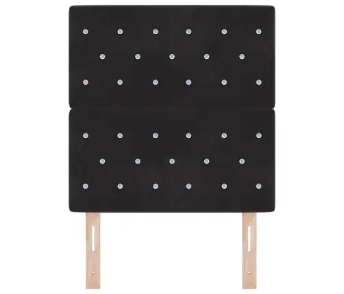 Gultas Galvgaļa Melna Velvet Ar Kristāla Pogām, Tufted, 80 Cm Vidaxl