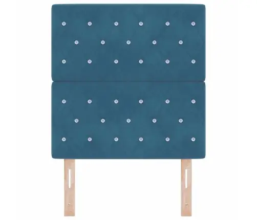 Gultas Galvgaļa Ar Kristāla Pogām, Tumši Zils, 80 Cm, Samts Vidaxl