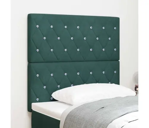 Aksominis Galvūgalis „Argyle“ Tamsiai Žalia 90 Cm Aksomas