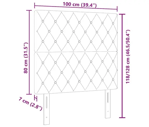 Aksominis Galvūgalis „Argyle“ Juoda 100 Cm Aksomas