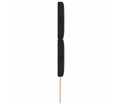 Gultas Galvgaļa Ar Kristāla Pogām, Saviļņots, Melns, 140 Cm, Samts Vidaxl