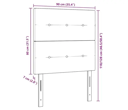 Galvūgalis Su Galvūgalio Tamsiai Žalia 90 Cm Dirbtinė Oda