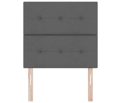 Gultas Galvgaļa Ar Pogām, Tumši Pelēka, 100 Cm, Audums Vidaxl