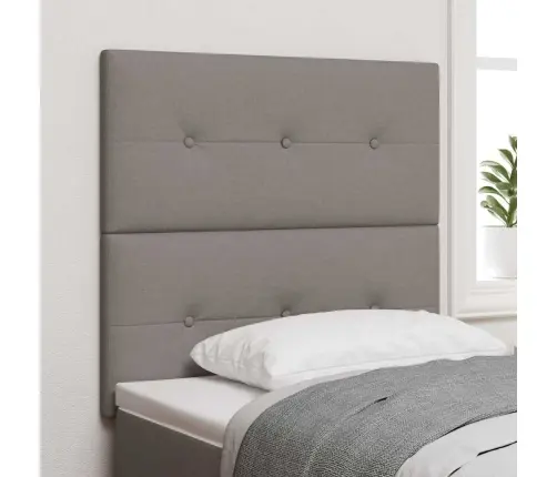 Gultas Galvgaļi Ar Pogu Pārklāts Taupe 100 Cm Audums Vidaxl