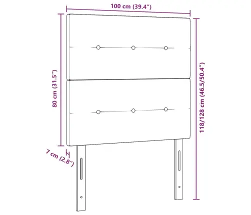 Gultas Galvgaļi Ar Pogu Pārklāts Taupe 100 Cm Audums Vidaxl