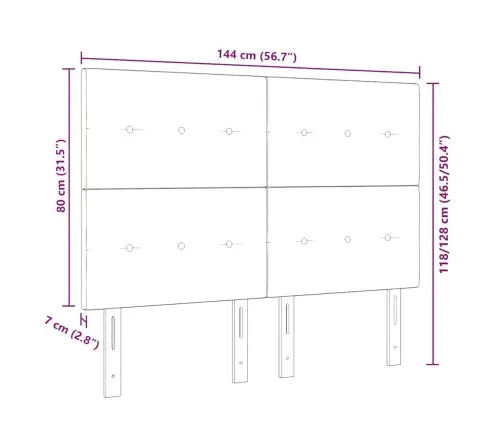 Galvgalis Ar Galvas Klāju Tumši Zaļš 144 Cm Mākslīgā Āda Vidaxl