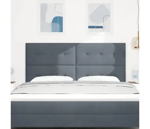 Galvūgalis Su Galvūgalio Tamsiai Pilka 180 Cm Dirbtinė Oda