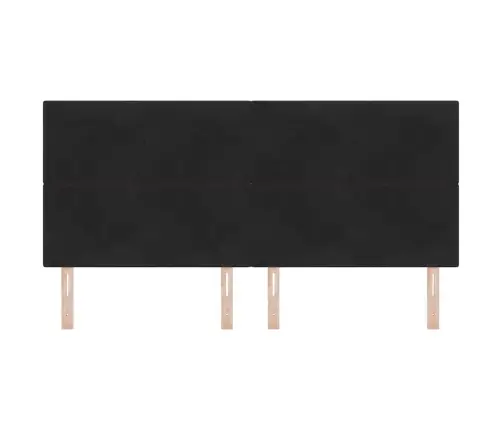 Galvgaļi Ar Pogu Izšūšanu Melns 200 Cm Samts Vidaxl