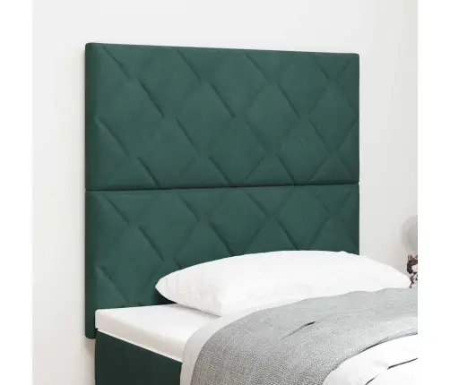 Galvgalis Piestiprināts Pie Sienas Tumši Zaļa 90 Cm Samts Vidaxl