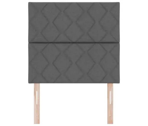 Gultas Galvgaļi Dimantu Bloku Dizains Tumši Pelēks 100 Cm Audums Vidaxl