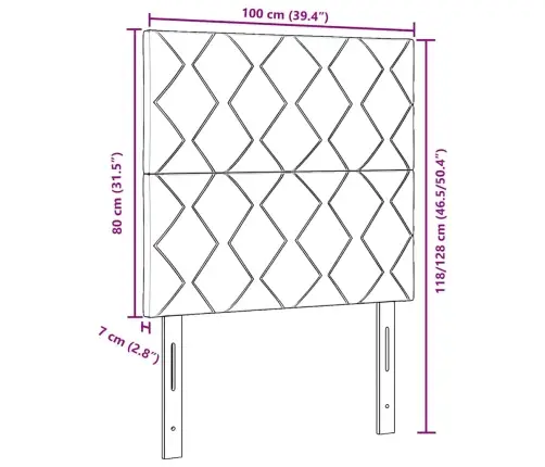 Gultas Galvgaļi Ar Dimanta Bloku Dizainu, Taupe, 100 Cm, Audums Vidaxl