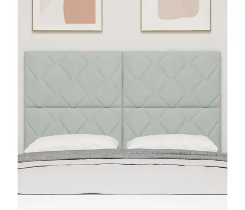 Galvūgalis Su Galvūgalio Šviesiai Pilka 144 Cm Aksomas