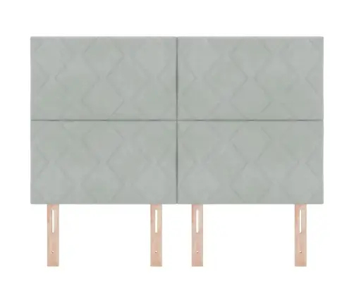 Galvūgalis Su Galvūgalio Šviesiai Pilka 144 Cm Aksomas