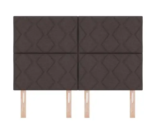 Gultas Galvgalis, Dimanta Bloku Dizainā, Tumšbrūnā Krāsā, 160 Cm, Audums Vidaxl