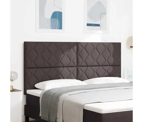 Tumši Brūns Galvgaļs Ar Dimanta Bloku Dizainu - 180 Cm Auduma Vidaxl