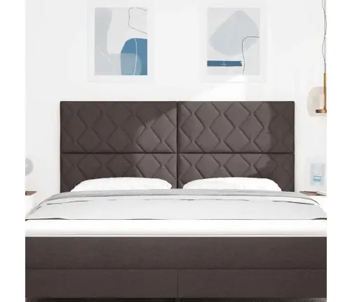 Tumši Brūns Galvgaļs Ar Dimanta Bloku Dizainu - 180 Cm Auduma Vidaxl