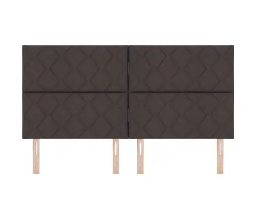 Tumši Brūns Galvgaļs Ar Dimanta Bloku Dizainu - 180 Cm Auduma Vidaxl