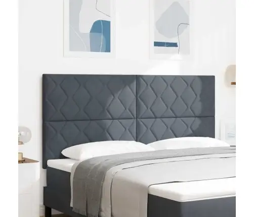 Galvgalis Ar Galvas Klāju Tumši Pelēka 180 Cm Samts Vidaxl