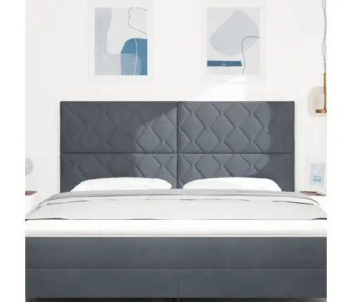 Galvgalis Ar Galvas Klāju Tumši Pelēka 180 Cm Samts Vidaxl