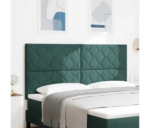 Galvgalis Piestiprināts Pie Sienas Tumši Zaļa 180 Cm Samts Vidaxl