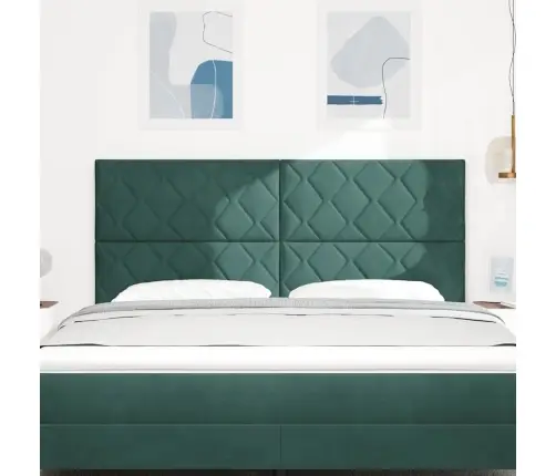 Galvgalis Piestiprināts Pie Sienas Tumši Zaļa 180 Cm Samts Vidaxl