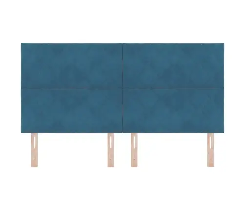 Galvgalis Piestiprināts Pie Sienas Tumši Zila 180 Cm Samts Vidaxl