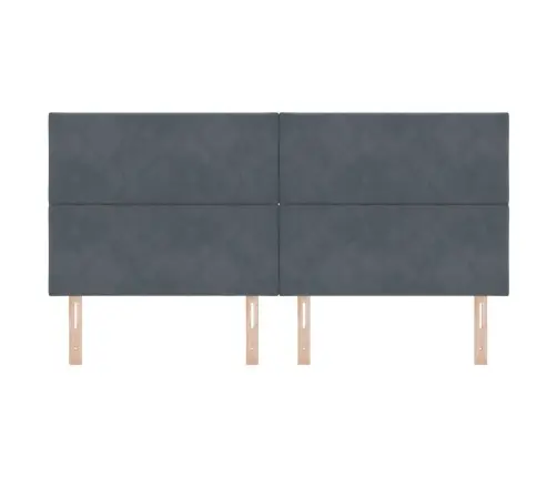 Galvūgalis Su Galvūgalio Tamsiai Pilka 200 Cm Aksomas