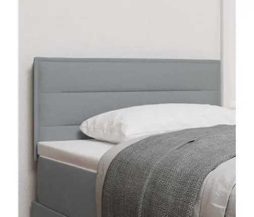 Led Gultas Galva Ar Galvas Klāju Gaiši Pelēks 80 Cm Poliesters Vidaxl