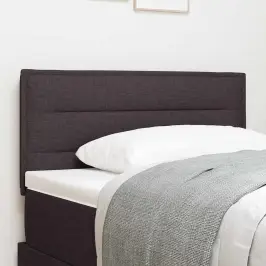 Led Gultas Galva Ar Galvas Klāju Tumši Brūna 80 Cm Audums Vidaxl