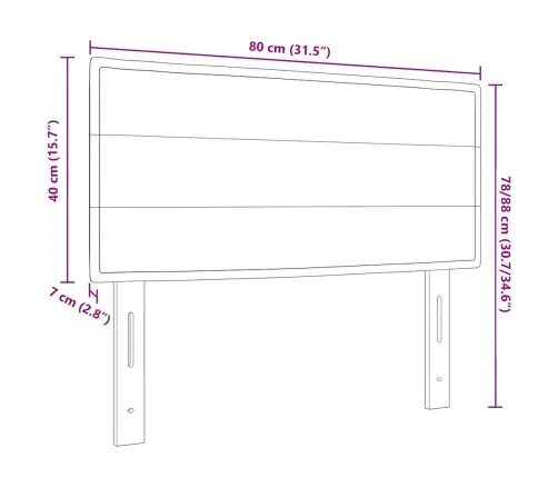 Led Galvūgalis Su Galvūgalio Tamsiai Ruda 80 Cm Audinys