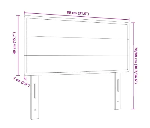 Led Gultas Galva Līniju Dizainā Tumši Brūna 80 Cm Audums Vidaxl