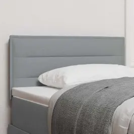Led Gultas Galva Ar Galvas Klāju Gaiši Pelēka 90 Cm Audums Vidaxl