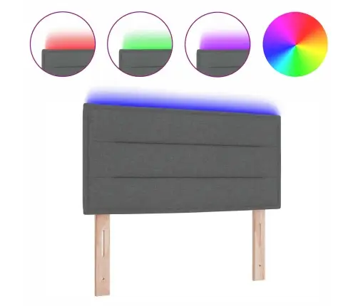 Led Galvgali Līniju Dizains Tumši Pelēks 90 Cm Audums Vidaxl