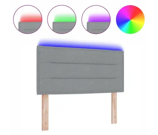 Led Gultas Galvs Līniju Dizains Gaiši Pelēks 100 Cm Audums Vidaxl