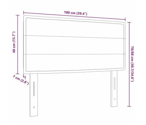 Led Galvgauss Līnijas Dizains Tumši Brūns 100 Cm Audums Vidaxl