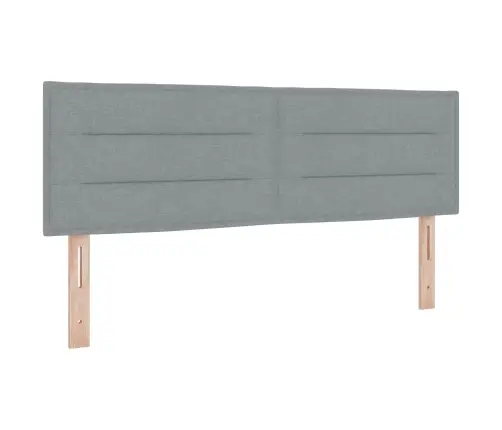 Led Gultas Galva Ar Galvas Klāju Gaiši Pelēks 144 Cm Poliesters Vidaxl