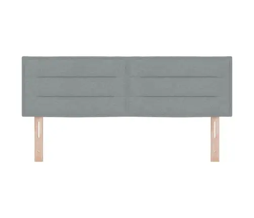 Led Gultas Galva Ar Galvas Klāju Gaiši Pelēks 144 Cm Poliesters Vidaxl