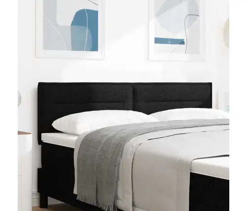 Led Gultas Galva Ar Galvas Klāju Melna 144 Cm Poliesters Vidaxl
